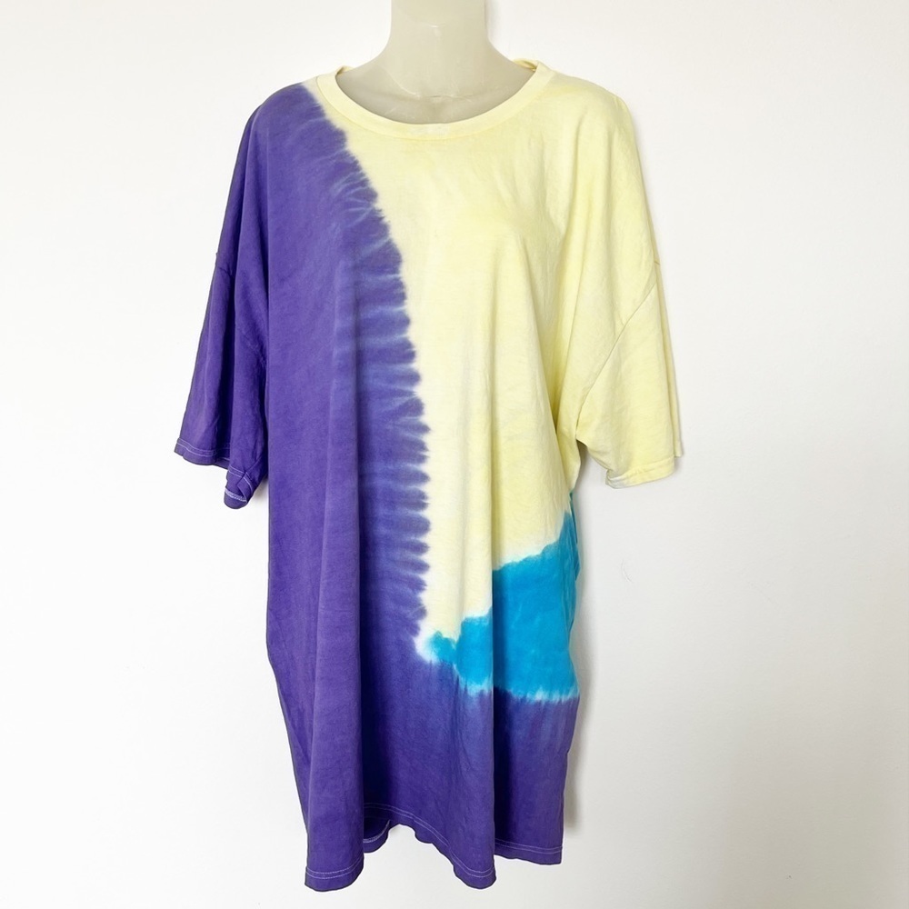 Chinatown Market Mens Multicolored Tie Dye Blank Tee Sz XXL